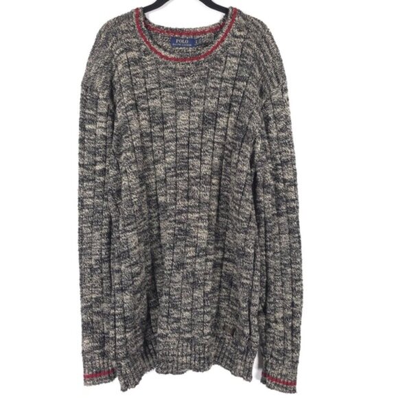 Polo Ralph Lauren Other - POLO RALPH LAUREN HONG KONG MADE Cotton Knit Pullover Sweater Marled Size LT/GL